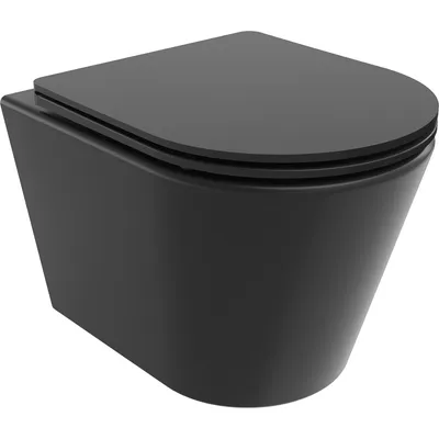 Obrázek produktu pro Mexen Rico WC mísa Rimless s pomalu padající deskou slim, duroplast, Matná černá - 30721085