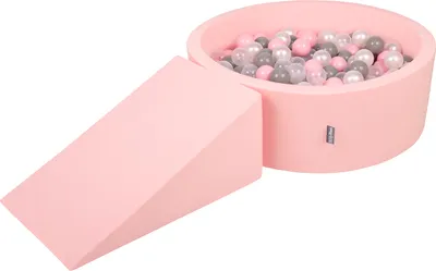 Produktbild von KiddyMoon Spielplatz Aus Schaumstoff Mit 100 Bälle 7cm Hindernisläufen Rund Bällebad Mit Zwickel Element Für Babys Und Kinder