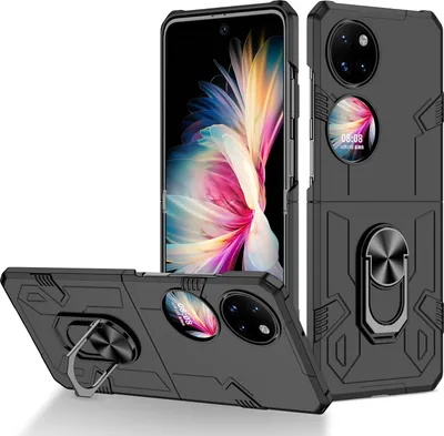 Immagine prodotto di Huawei P50 Pocket Case, robusto PC rigido, custodia antiurto con supporto ad anello e supporto per Huawei P50 Pocket nero