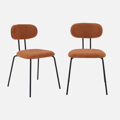 Immagine prodotto di Set 2 sedie in legno tinto noce e tessuto idrorepellente, Terracotta