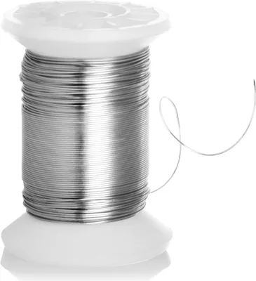 Produktbild von com-four® Edelstahldraht zum Basteln und Modellieren 45 m - Blumendraht für Gestecke - Basteldraht in silberfarben - Modellierdraht - Bindedraht - Ø 0,36 mm