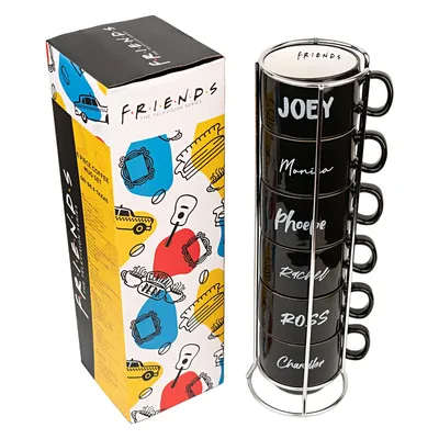 Zdjęcie produktu dla Friends - Zestaw kubków ceramicznych ze stojakiem 150 ml 6 szt.