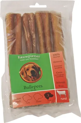 Productafbeelding van Natuurlijke snack zak a 4 bullepezen 15 cm Kauwplezier Gebr. de Boon