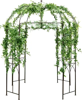 Obrázok produktu pre COSTWAY Oblúk na ruže, kovový oblúk s mriežkou oblúk na ruže, pavilón na ruže pre popínavé rastliny, svadba, 211 x 211 x 256 cm