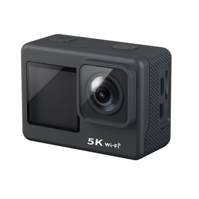Imagen del producto de Cámara deportiva AIORBER, resistente al agua y con estabilización, conexión WiFi, cámara 4K a 60 fotogramas por segundo con pantalla de 2.0", cámara subacuática de 30 metros, color