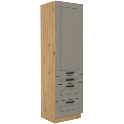 Produktbild von Lebensmittelschrank mit Schubladen LAILI – Breite 60 cm, hellgrau / Eiche Artisan
