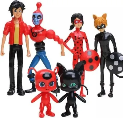 Obrázek produktu pro Figurky Miraculous Kouzelná Beruška A Černý Kocour 6 Ks.