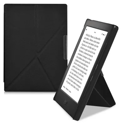 Produktbild von kwmobile Schutzhülle für Kobo Aura H2O Edition 1 Hülle - Kunstleder Case - eReader Klapphülle mit Auto Sleep Funktion - Cover mit Ständer - Schwarz