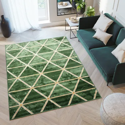 Immagine prodotto di Tappeto soggiorno camera da letto a pelo corto moderno design screziato verde ÖKOTEX 120 x 170 cm