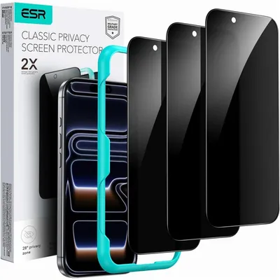 Obrázok produktu pre Ochranná fólia na obrazovku pre iPhone 17 Pro Max, s ochranou proti pohľadom, z tvrdeného skla, 3 kusy