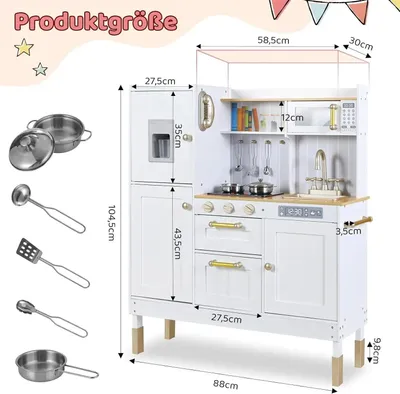Productafbeelding van Houten Speelgoedkeuken - Speelkeuken - Kinderkeuken - Speelkeukentje - Speelgoedkeuken - MDF Hout