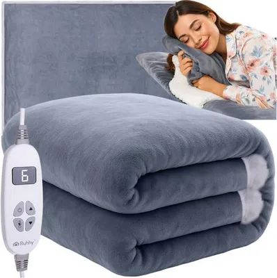 Obrázok produktu pre Elektrická vyhrievaná deka, 180x130cm, 10 režimov, sivá