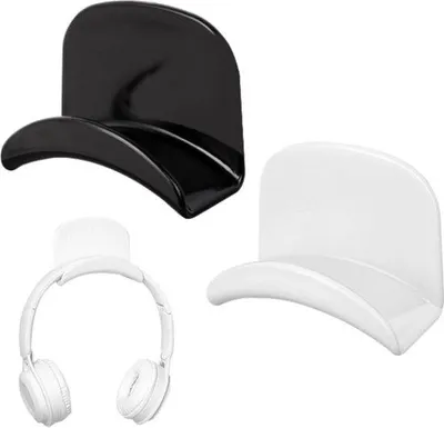 Produktbild von Kopfhörerhalterung – 2 Stück. Universelle Kopfhörerhalterung – geeignet für die meisten Gaming-Headsets – weiß + schwarz
