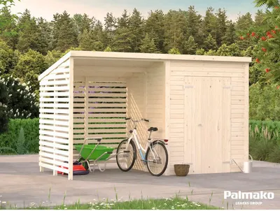 Produktbild von Gartenhaus Palmako Leif 3,0+2,9m² inkl. Fußboden 377 x 187 cm natur
