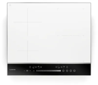 Image de Klarstein DualTone Hybrid Plaque Cuisson à Induction - 4 Zones, 7200 W, Flex Zone,par Curseur, Fonction Booster & Minuterie, Cadre Aluminium, Blanc, 60 cm