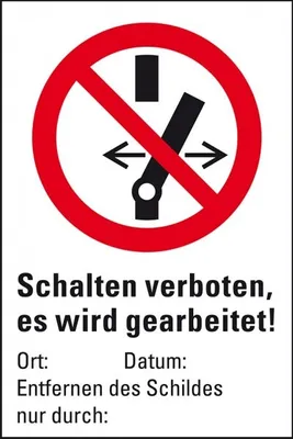 Produktbild von Dreifke® Schild I Verbots-Kombischild Schalten verboten, es..., Magnetfolie, ...
