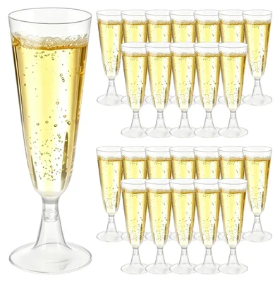 Productafbeelding van Set van 25 herbruikbare kunststof champagneglazen 150 ml