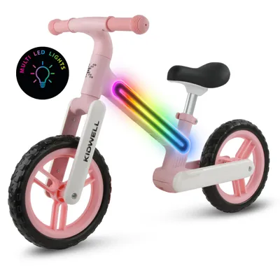 Obrázok produktu pre Detský balančný bicykel Kidwell Suno s LED osvetlením, ružový