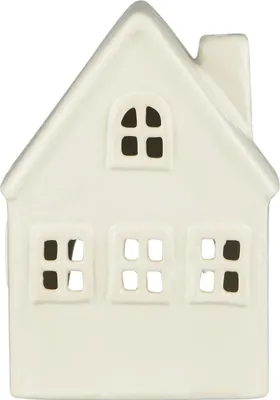 Produktbild von Ib Laursen Stillenat Teelichthaus Weiß Keramik 4 Fenster Lichthaus 15cm