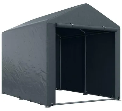 Image de Tente de garage - Abri de voiture d'extérieur - Gris foncé - Tissu PE imperméable - 160 x 218 x 172 cm