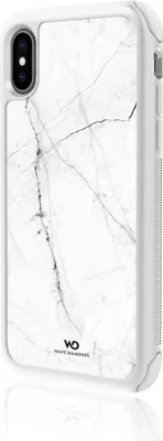 Produktbild von Weiße Diamanten iPhone XS Fall 1370TMC47 Schwarz weiß TPU und Tough Marmor Glas