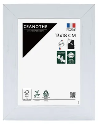 Image de CEANOTHE Cadre photo en bois, blanc, pour photo 13x18 cm