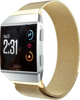 Produktbild von Strap-it Milanese Armband - Kompatibel mit Fitbit Ionic Armband Ersatzarmband Edelstahl - Magnetverschluss - Hochwertiges Material - für Armband Gold (M/L)