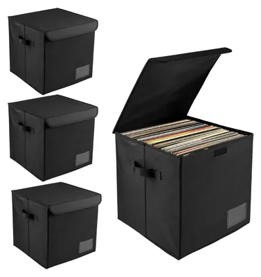 Productafbeelding van Set van 4 Opbergdozen voor Vinylplaten