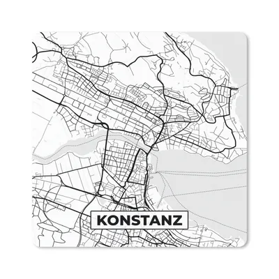 Produktbild von MuchoWow® Mauspad Mousepad Konstanz - Karte - Stadtplan 20x20 cm - Mousepads - Maus Mat - Pad - Mausunterlage - Desk Mat - Bureauartikeln