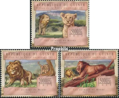 Produktbild von Briefmarken Guinea 2013 Mi 9841-9843 (kompl. Ausgabe) postfrisch Löwen (Panthera leo)