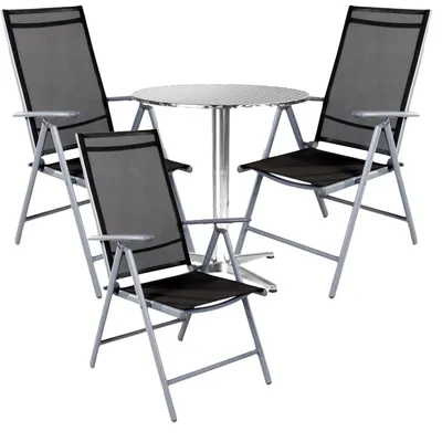 Immagine prodotto di Set di sedute da bistrot Set da bistrot 4 pezzi argento/antracite