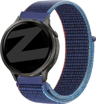 Produktbild von Bandz Nylon-Laufband (22mm) - Geeignet für Garmin Vivoactive 4 / Garmin Venu 2 / Garmin Venu 3 / Garmin Forerunner 255 / Garmin Forerunner 265 / Garmin Forerunner 570 - 47mm / Garmin Venu 4 - 45mm - Dark Blue Mix