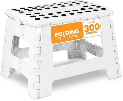 Productafbeelding van PromoHome® Opklapbare kinderstoel - Lichtgewicht plastic stoel voor keuken en badkamer - Draagvermogen tot 136 kg - Wit