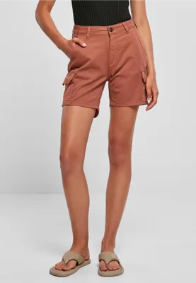 Imagen del producto de Pantalones cortos de cargamento de cintura alta para mujer, marca Urban Classics, color terracota, talla 27