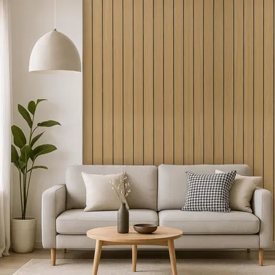Obrázok produktu pre Samolepiace akustické panely na stenu, rozmery 300 x 40 cm, vzhľad dreva