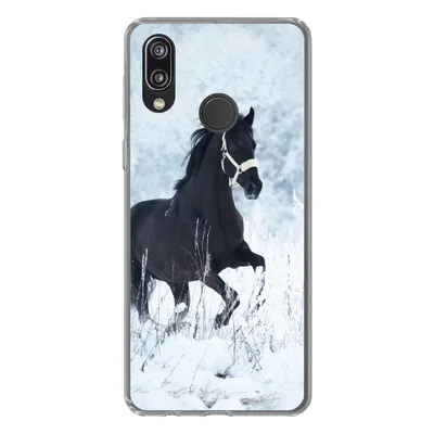 Produktbild von MuchoWow® Handyhülle Schutzhülle Hülle für Huawei P20 Lite (2020) Pferd - Schnee - Winter Silikon Softcase Handy Hülle - Kartenhalter