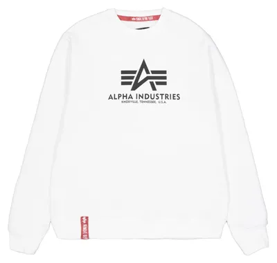 Produktbild von Alpha Industries Herren Basic Pullover Sweatshirt, Weiß, 37.13