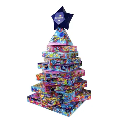 Produktbild von Hitschies Around The World Süßigkeiten Adventskalender 2026 – 25x verschiedene saure Drachenzungen, Fruchtgummi, Kaubonbons, Lollis, für kinder Advent