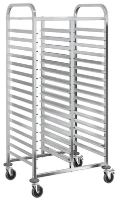 Obrázok produktu pre vidaXL Vozík na zásobníky s 32 GN nádobami 75x55x162,5 cm nerezová oceľ