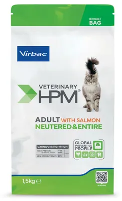 Produktbild von Virbac Adult With Salmon Neutered & Entire Cat 1,5kg Trockenfutter Veterinär mit Lachs für Katzen