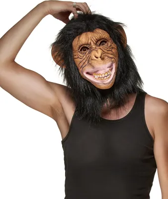 Image de Singe masque en latex noir-brun