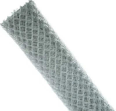 A roll of galvanized wire mesh fencing.