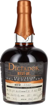 Produktbild von Dictador BEST OF 1980 APASIONADO Colombian Rum 37YO/260917/EX-P115 41% Vol. 0,7l