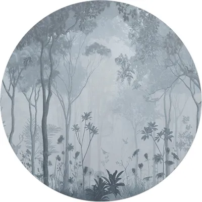 Produktbild von Waldnebellandschaft – Bodenschutzmatte – Stuhlunterlage – Bürostuhlmatte – Rutschfeste Bodenmatte – Schutzmatte für Hartboden – fi 100 cm
