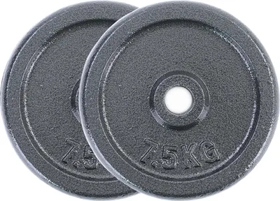 Produktbild von 15 kg Hantelscheiben Set 2x7,5 kg Gusseisen Hantel Gewicht versiegelt 30mm