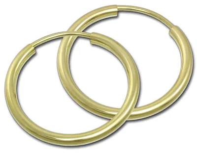 Image de Boucles d'oreilles créoles en or jaune, 20 mm, modèle Simply, en or jaune 333, bijou authentique, référence D3GDO0002Y