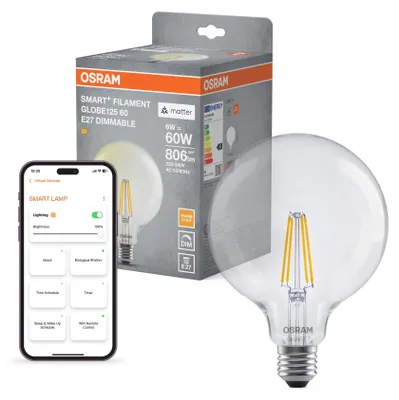 Obrázok produktu pre LED žiarovka E27 4,5 W 300 lm G125 WiFi RGBW LEDVANCE Smart+ RGBW