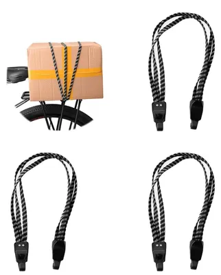 Immagine prodotto di Elastici per bagagli per bicicletta, confezione da 3 pezzi, lunghezza da 70 a 123 cm, con ganci, adatti per moto e auto