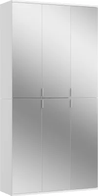 Produktbild von Weißes Hochglanzholzregal mit Schuhablage, 91x193cm,