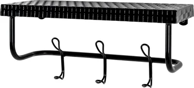 Produktbild von HAKU Wandgarderobe schwarz - Metall, B/H/T: 42x19x16 cm
